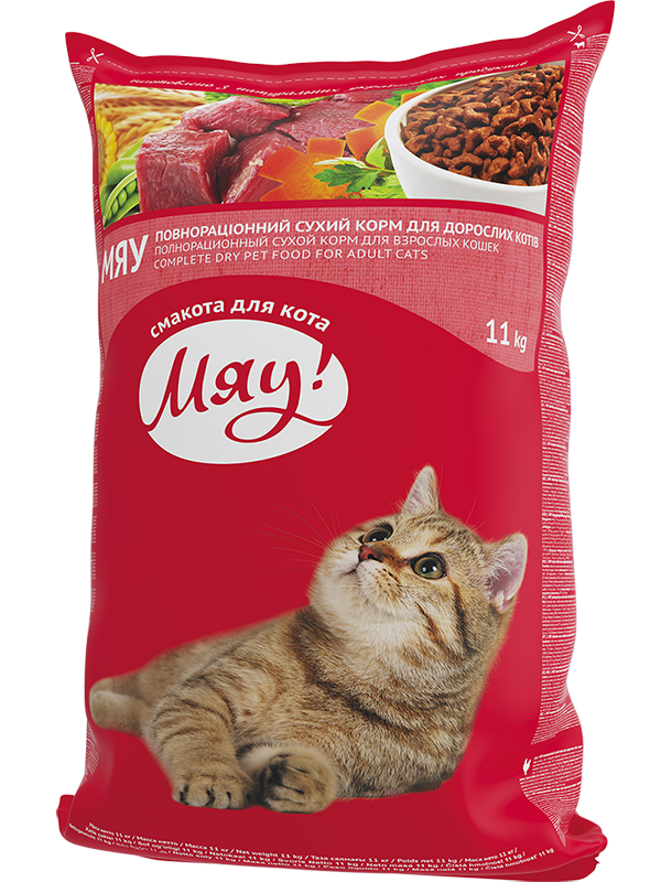 

Корм Мяу РИС,ОВОЧІ ТА М*ЯСО для котов 14 кг. АКЦИЯ
