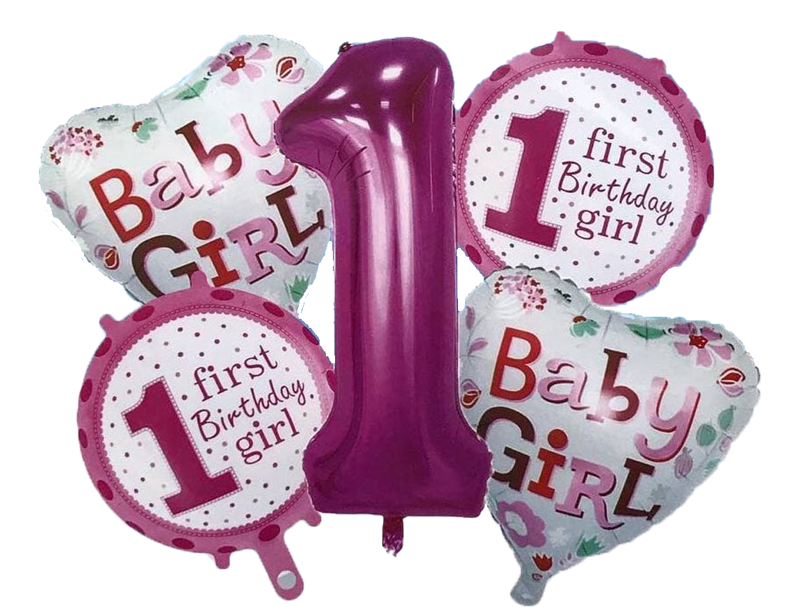 

Шары фольгированные набор "Baby girl 1" 5шт., Разные цвета