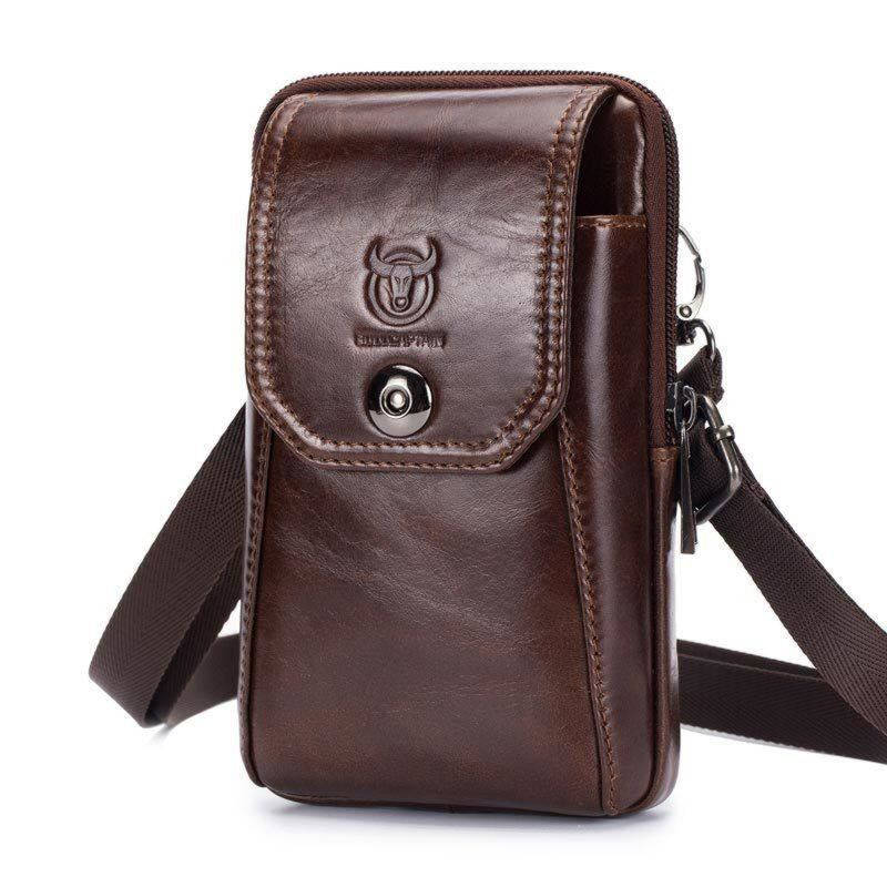 

Сумка кожаная напоясная, с дополнительным ремешком на плечо T0158 BULL