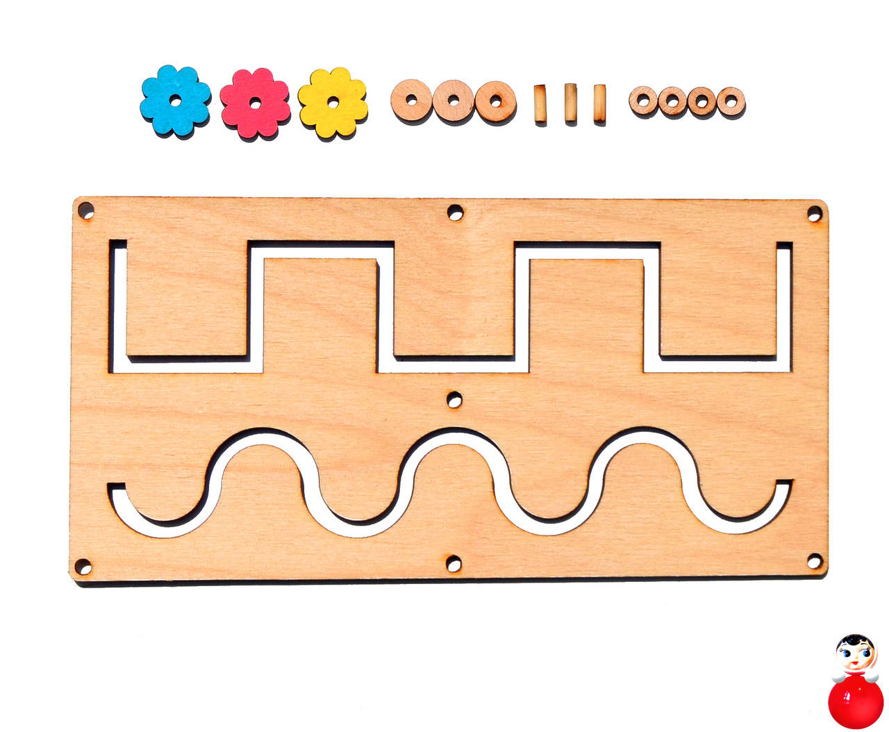 

Заготовка Деревянный Лабиринт для бизиборда Двойной + Бегунок дерев'яний лабіринт для бізіборда