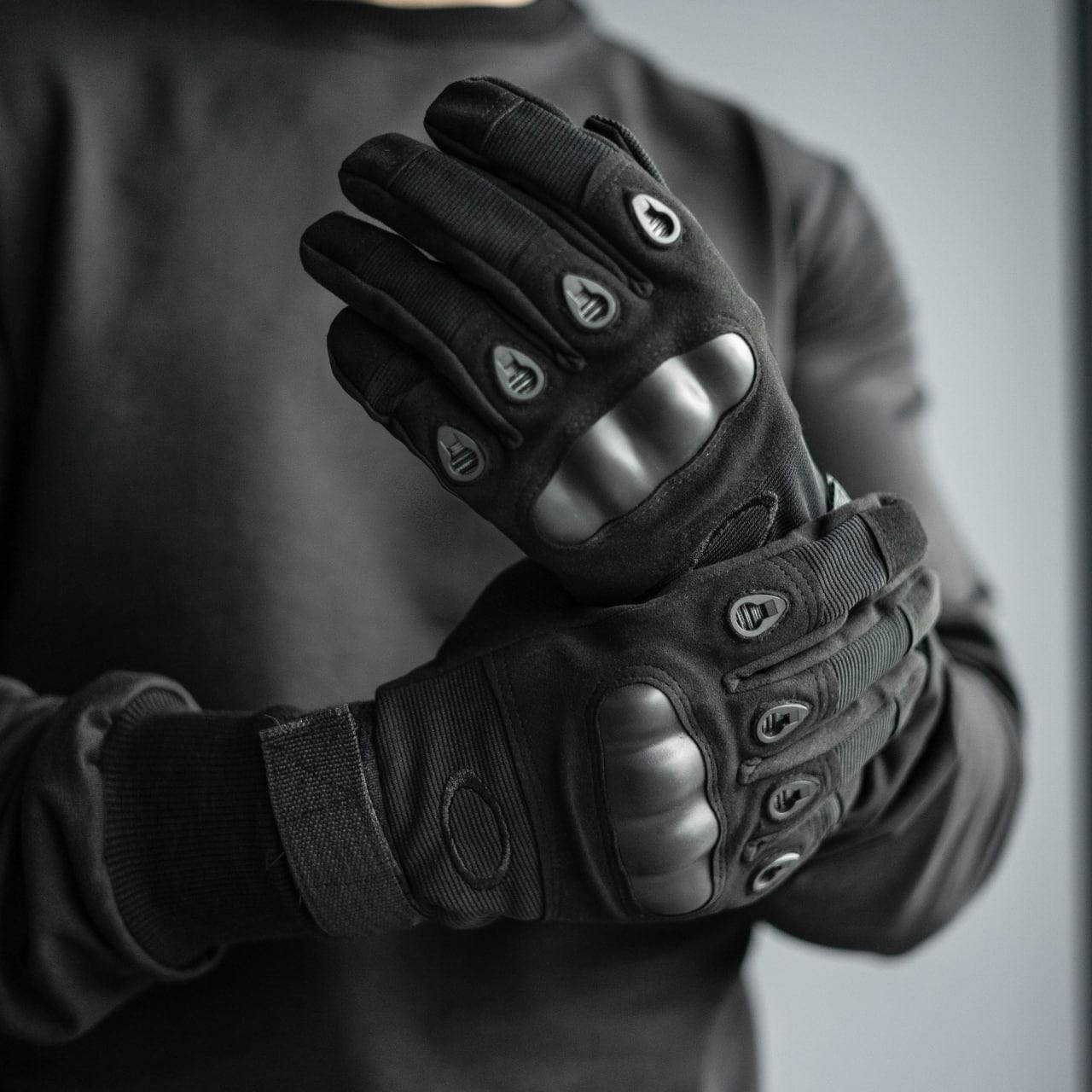 

Тактичні рукавиці повнопалі з накладкою Strongclaw Black