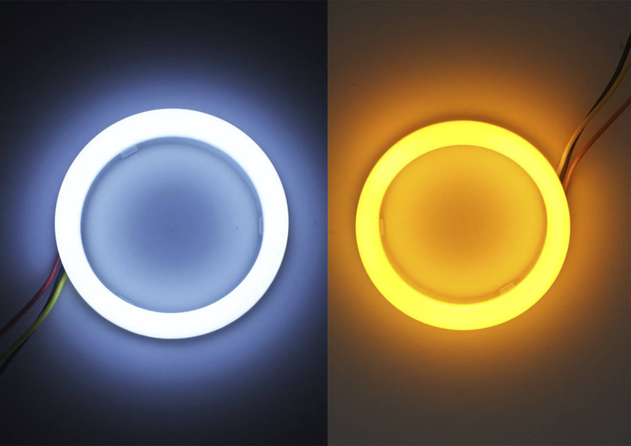 

90 мм led-кольца с поворотом, в фару (ангельские глазки). ЛУЧШИЕ! 2шт., Белый