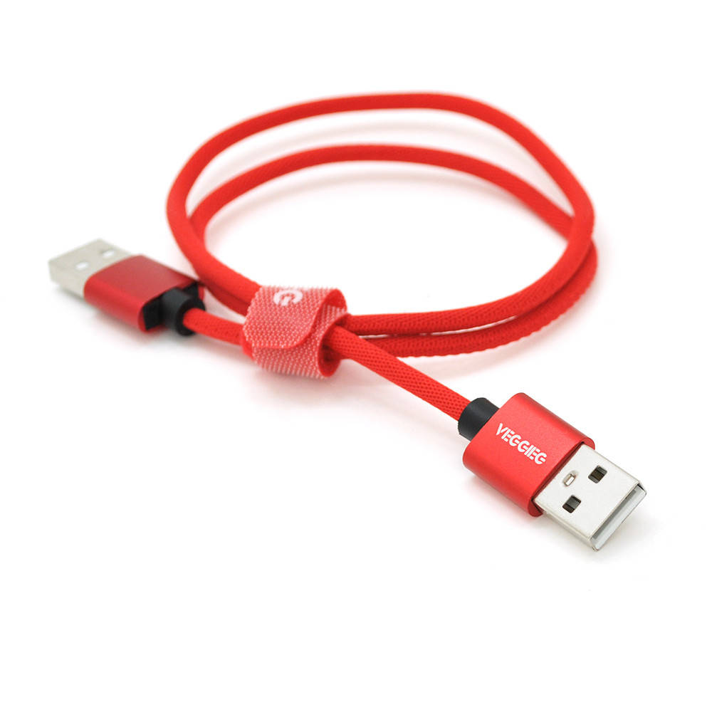 

Кабель VEGGIEG UA-0.5, USB 2.0 AM/AM, 0.5м *, Красный