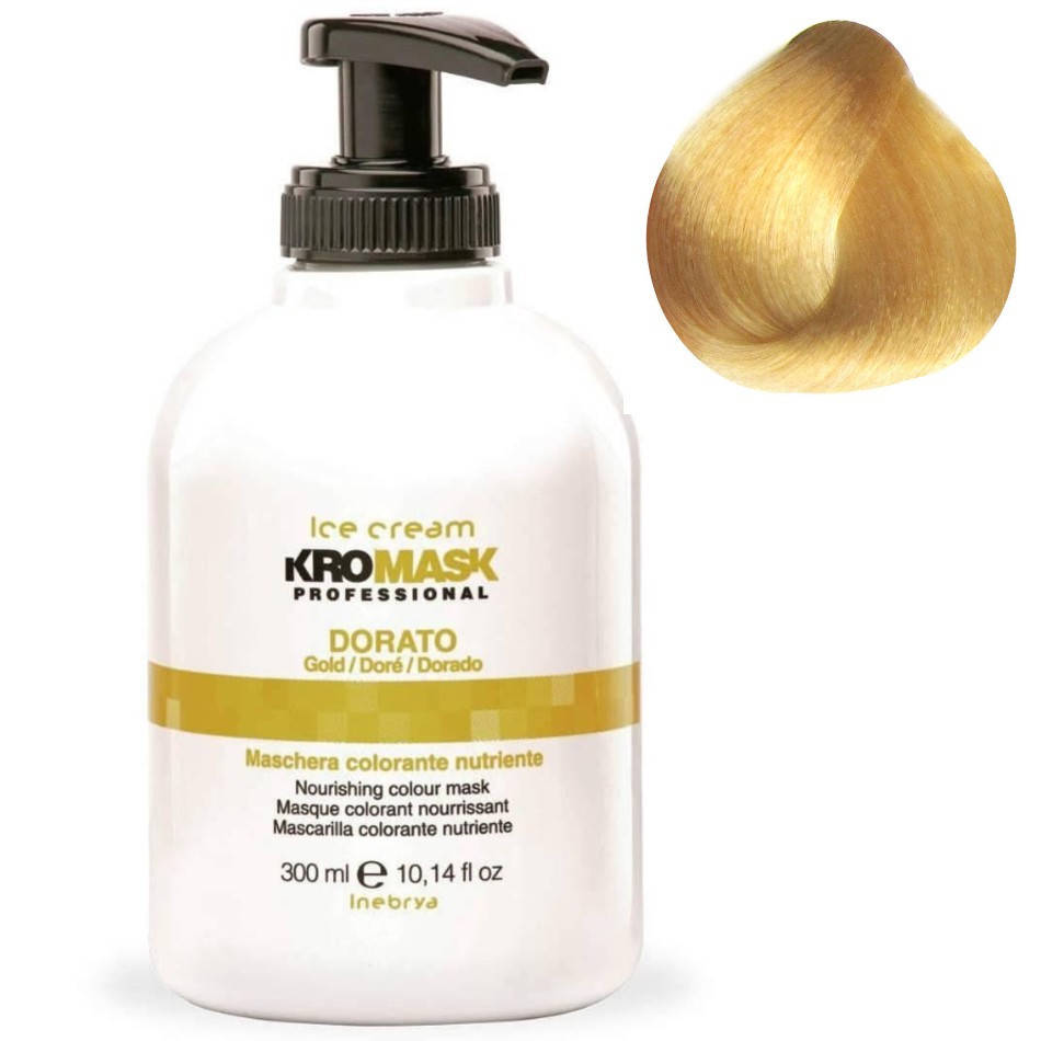 

Тонирующая маска для волос Inebrya KroMask Colour Mask GOLD Золотистый блондин 300 мл