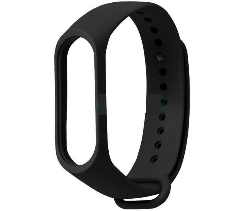 

Силиконовый ремешок для фитнес браслета Xiaomi Mi Band 3 4 Black Черный