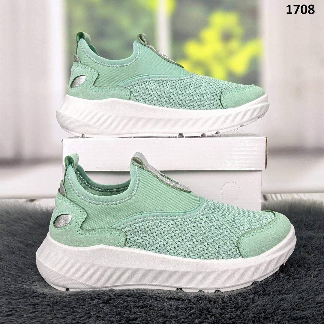 

Кроссовки детские для девочки летние сетка мятного цвета Dago Style