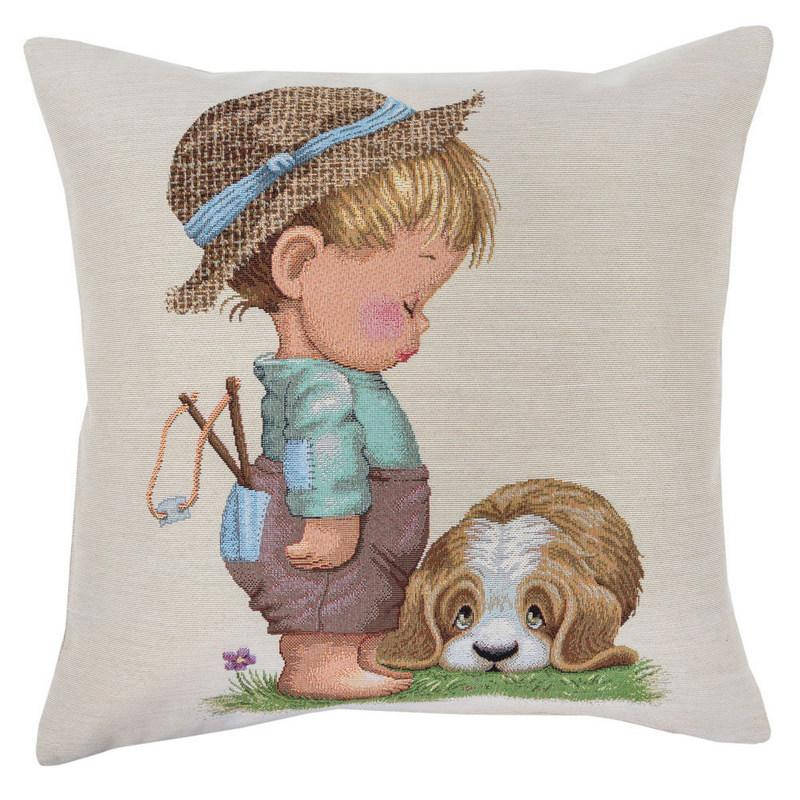 

Наволочка гобеленовая декоративная Вреднуля 45х45 см, Бежевый