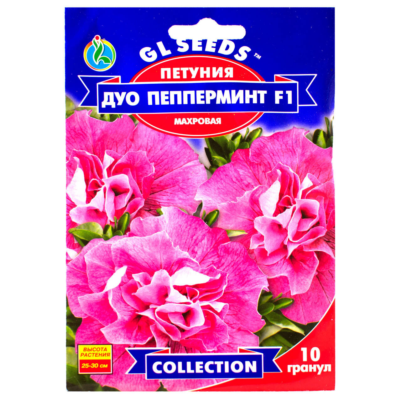 

Петуния Дуо Пепперминт F1 10 шт Gl Seeds, Розовый