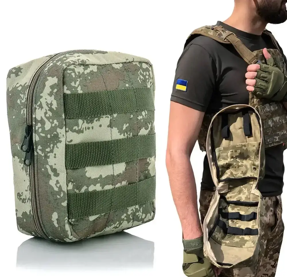 

Аптечка военная тактическая ВСУ (ЗСУ) Камуфляж 6844 19х15х8 см зеленая, Зелёный