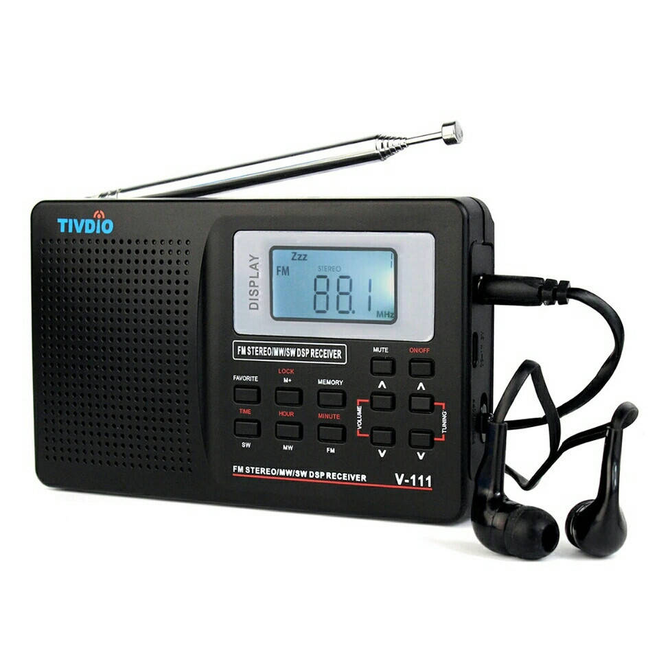 

DSP радиоприемник TIVDIO V-111 FM AM,SW часы,будильник, USB