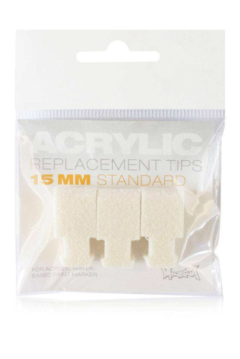 

Сменные перья для маркера Montana ACRYLIC Tip Set Standard, 15 мм (3 шт.)