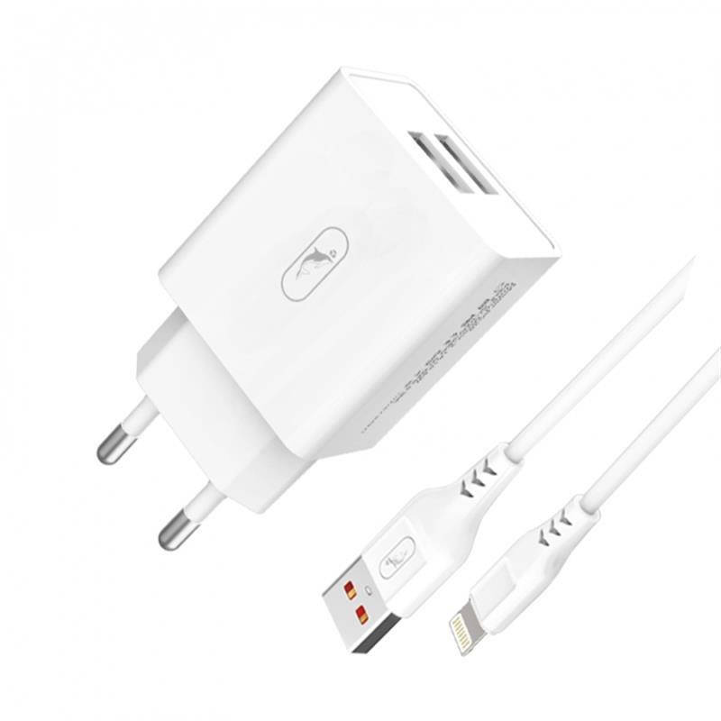 

Зарядное устройство SkyDolphin SC30L (2USB, 2.1A) White (MZP-000112) + кабель Lightning, Белый