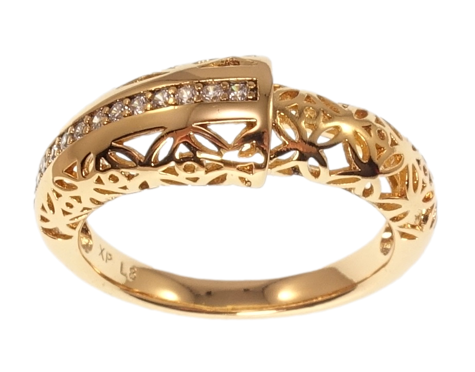 

Кольцо Xuping Позолота 18K "Резной орнамент с дорожкой циркония" р.16.5,18,19,19.5