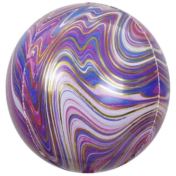 

Фольгированный шарик КНР (55 см) Сфера 4D Агат фиолетовый, Разные цвета