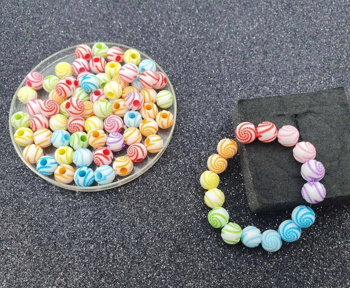 

(20 грамм) Пластиковые бусины Ø8мм (прим. 76 шт) Цвет на фото (сп7нг-8038), Золотистый