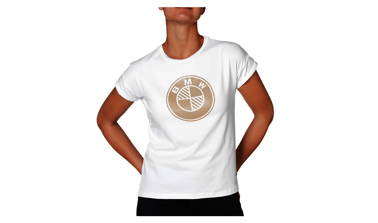 

Женская футболка BMW T-Shirt Logo, Ladies, White/Gold, Белый