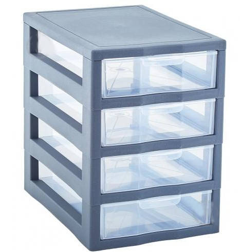 

Комод-мини Алеана Серый 4 яруса 27х19х27 см 127015