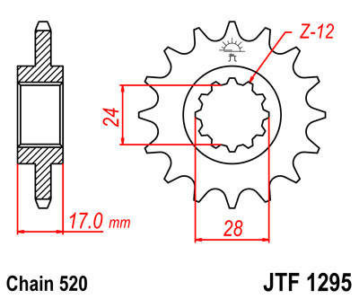 

Звезда передняя JT JTF1295.15