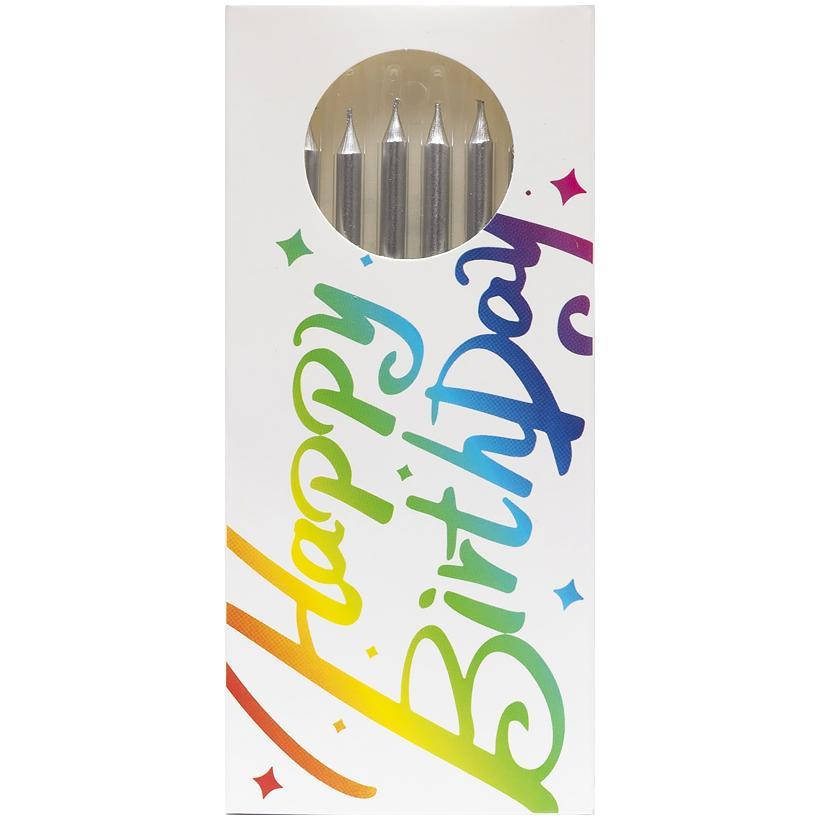 

Свечи для торта "НВ карандаш" хром 8 шт, серебро