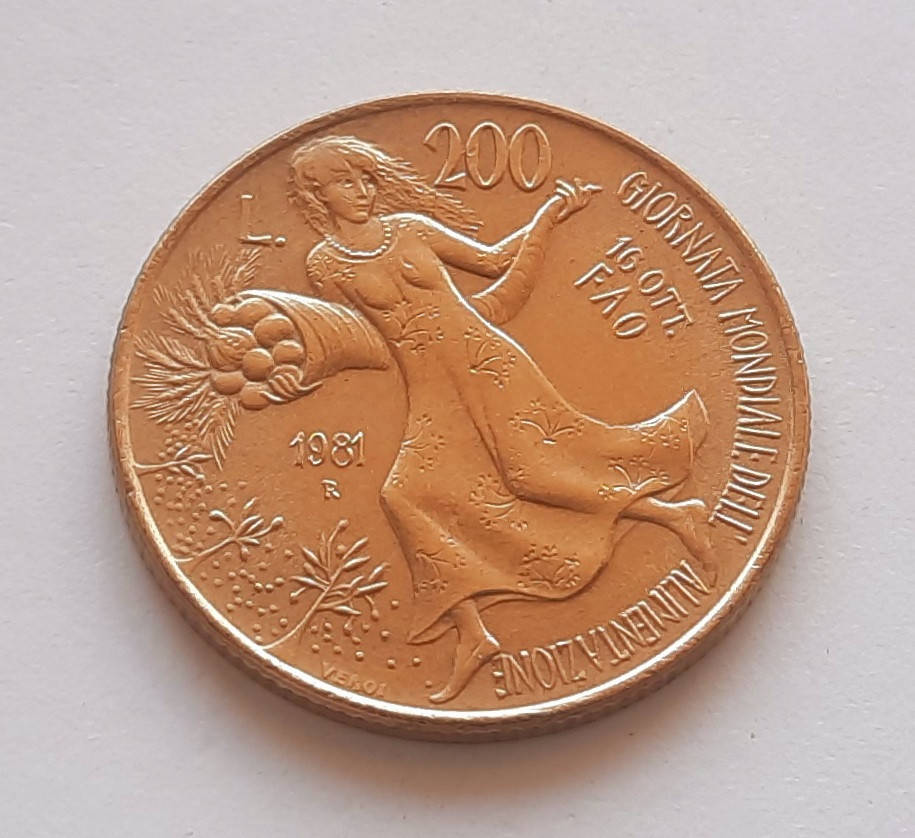 

Италия 200 лир 1981 - ФАО - Всемирный день продовольствия