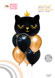

Набір тематичних куль "Кошечка с короной". Колiр: Чорний., Черный
