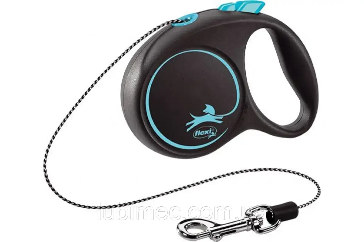 

Рулетка-поводок Flexi Black Design XS трос 3m/8кг синий