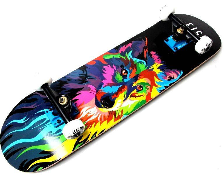

Профессиональный скейтборд (Скейт) канадский клен Fish Skateboard "Wolf"
