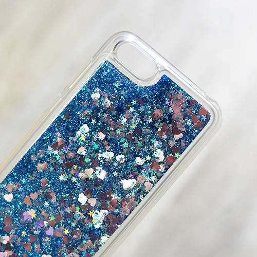 

Чехол Aquarium для Huawei Y5 2018 (DRA-L21) (сердечки и синие блестки), Синий