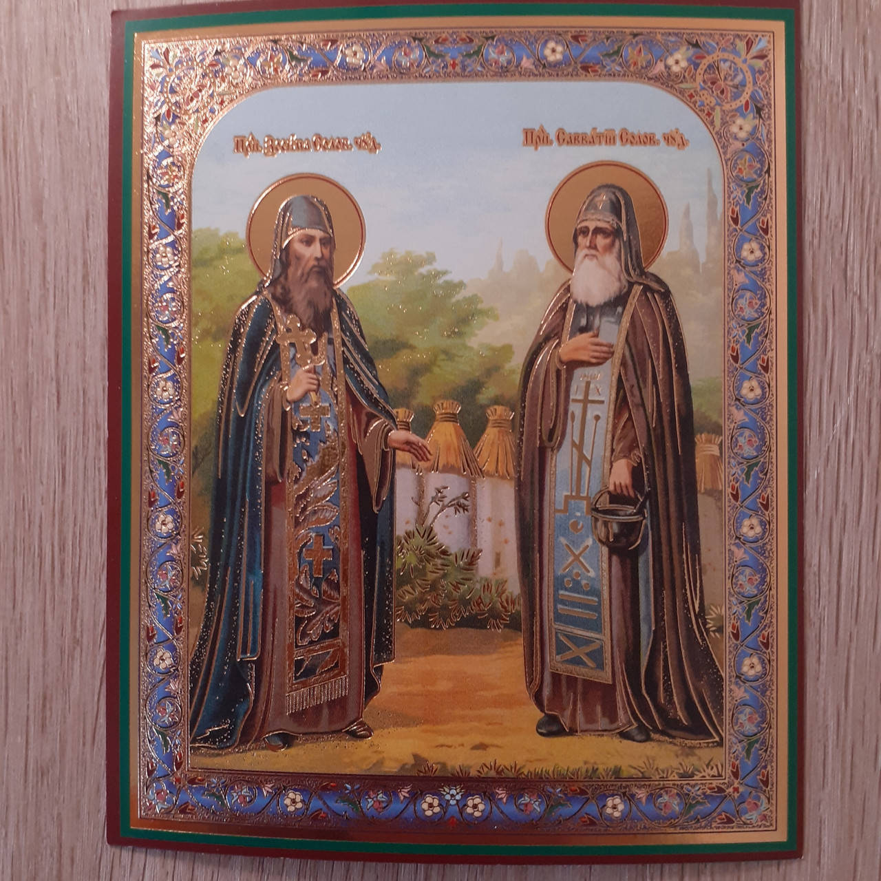 

Лик преподобных Зосимы и Савватия Соловецких, 10х12 см