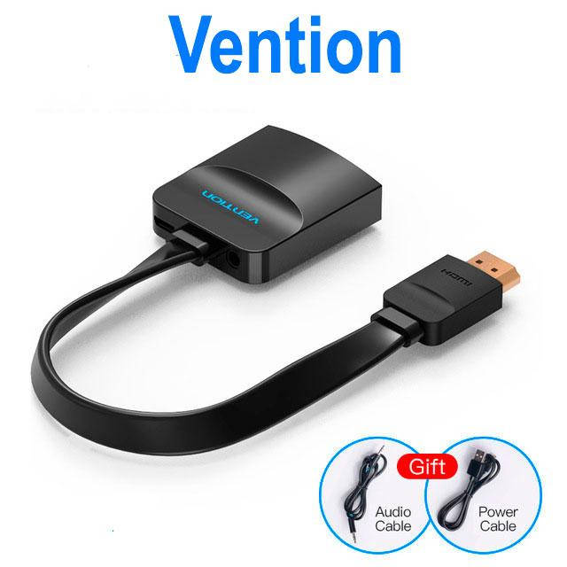 

Адаптер переходник HDMI to VGA + аудио выход + доп питание Vention (Оригинал), Черный