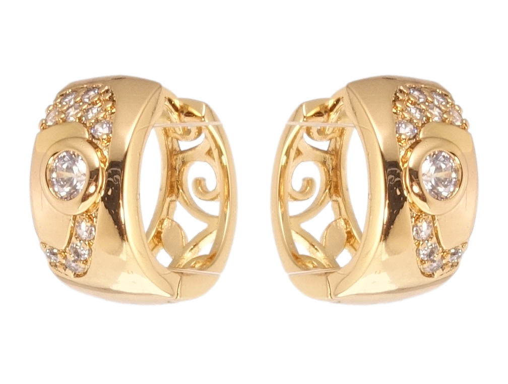 

Серьги Xuping Позолота 18K колечки "С цирконием"