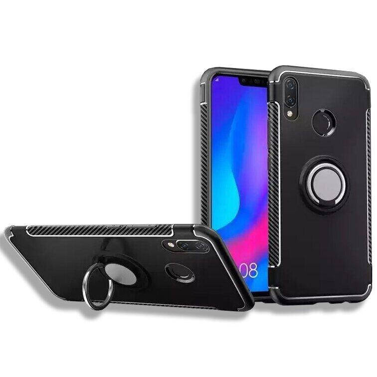 

Противоударный чехол с кольцом для Huawei P Smart Plus цвет Черный
