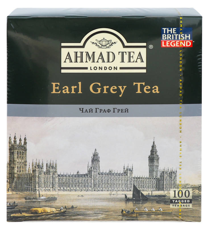 

Чай черный с ароматом бергамота Ahmad Earl Grey Tea 100 пакетов