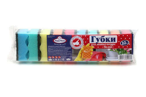 

Мочалка кухонная Happy House Классика 10 штук 8,5х5,7 см h3 см (890908)