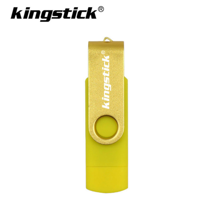 

USB Флешка 2в1 32ГБ MicroUSB/USB 2.0 для телефона, компьютера OTG Kingstick 32GB Желтый