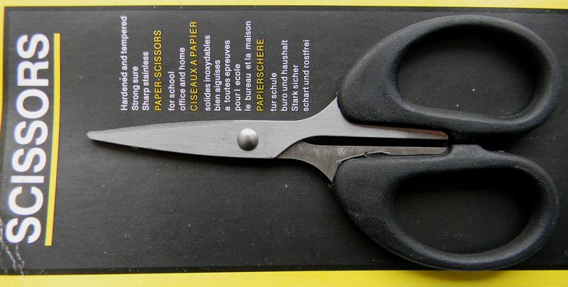 

Ножницы бытовые черные Scissors пузатые