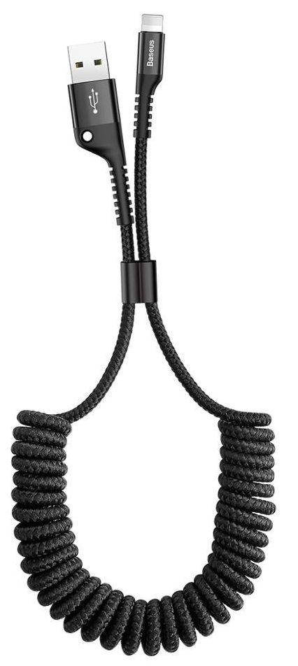

Кабель USB Baseus Fish Eye Spring Lightning Cable 1M Black (CALSR-01), Черный