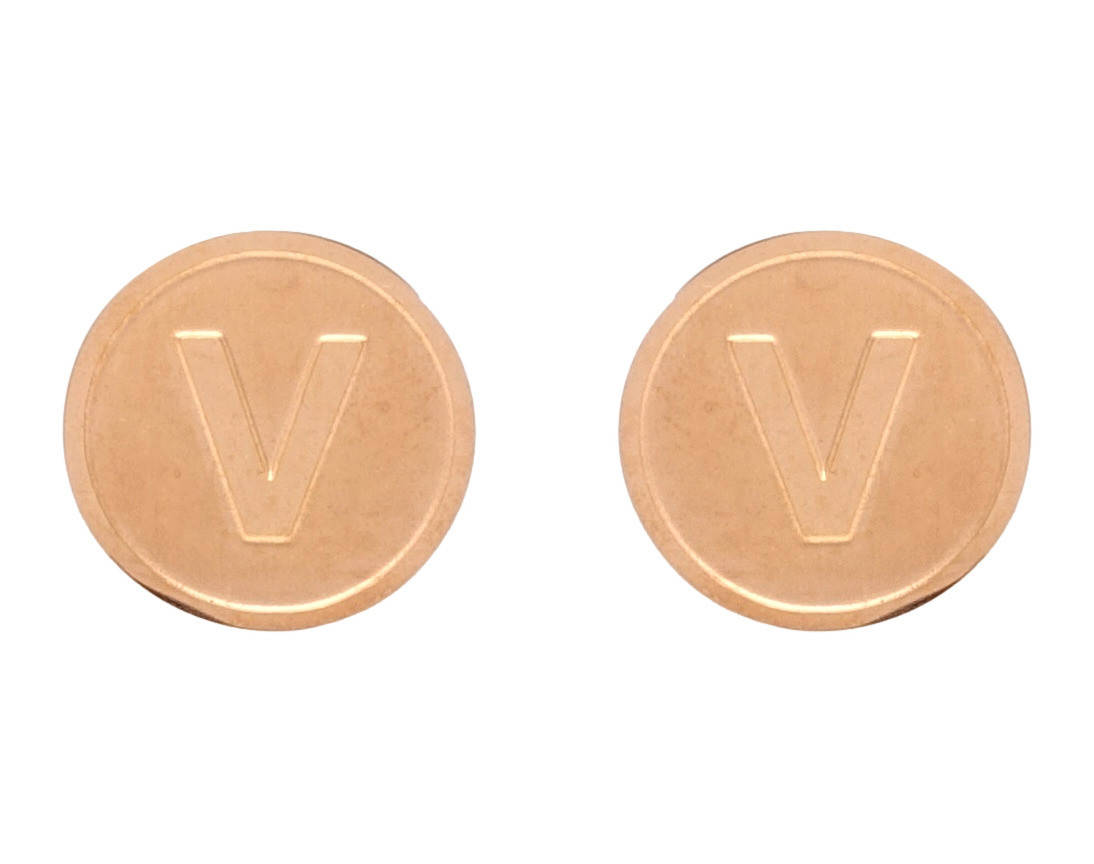 

Серьги Xuping TTM Stainless Steel Розовый оттенок гвоздики (пусеты) "Буква V" ø 12мм