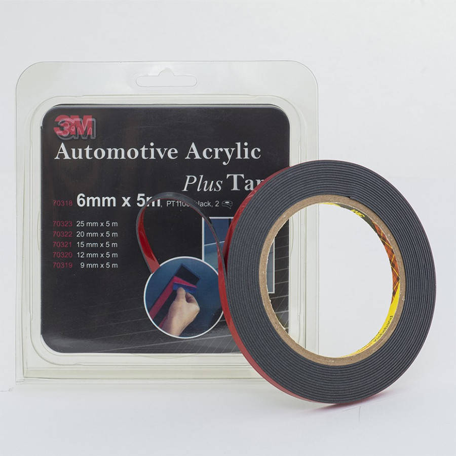 

Скотч двухсторонний "Plus Tape" (2шт), 3M, 6mmx5mx1,14mm, черный, 70318