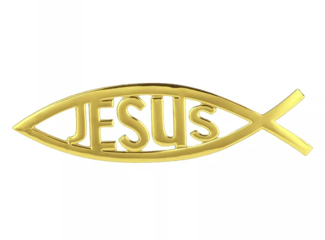 

Наклейка на авто Рыбка Jesus, Красный