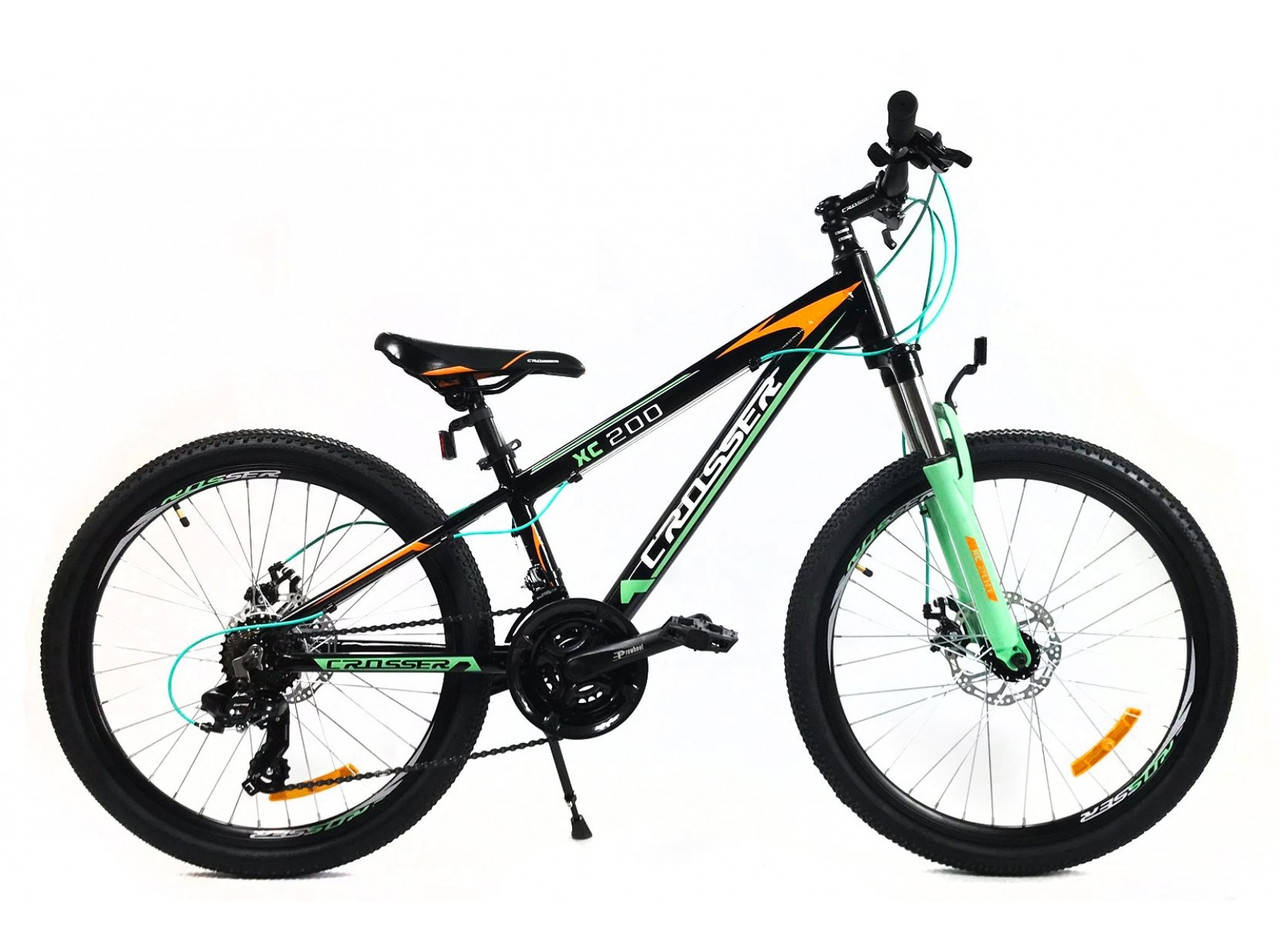 

Подростковый велосипед Crosser Boy 24", Салатово-черный