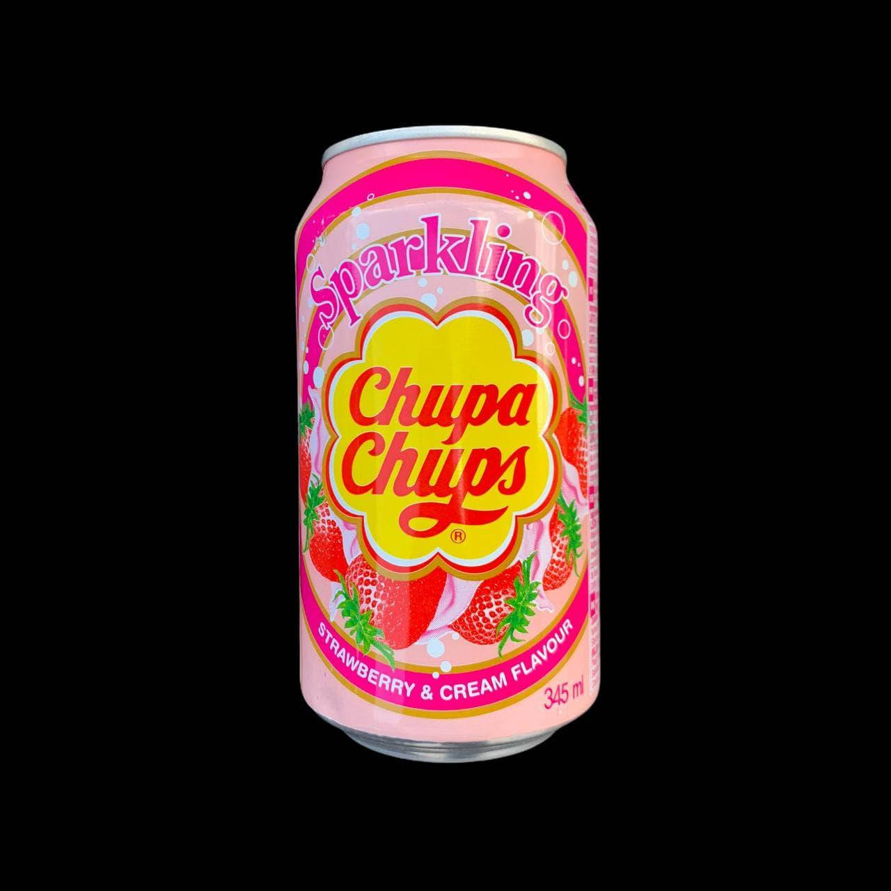 

Chupa Chups Strawberry Cream Flavour Soda 345 мл / Чупа Чупс напій зі смаком полуниці