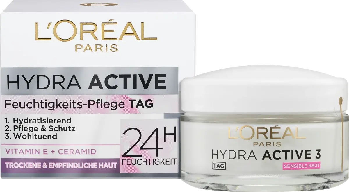 

Дневной крем для сухой и чувствительной кожи L'ORÉAL PARIS Hydra Active 3, 50 мл.