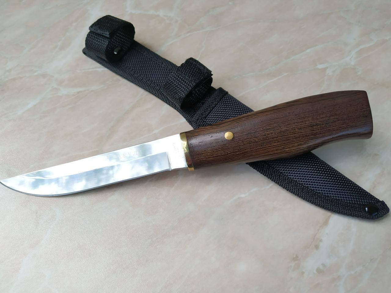 

Нож туристический АКУЛА охотничий, рыбацкий. Финка малая. Сталь 65х13