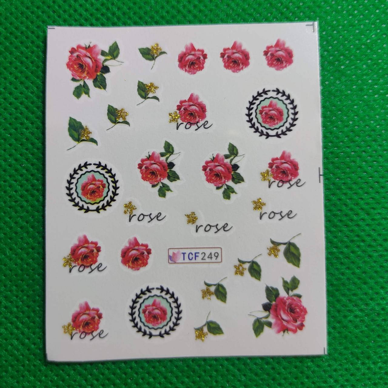 

Слайдеры для ногтей с блестящими элементами 249, Разные цвета