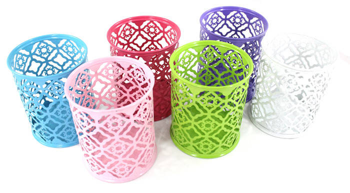 

Стакан для ручек металлический цветной узоры