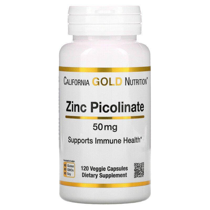 

Пиколинат цинка California GOLD Nutrition "Zinc Picolinate" 50 мг (120 капсул)