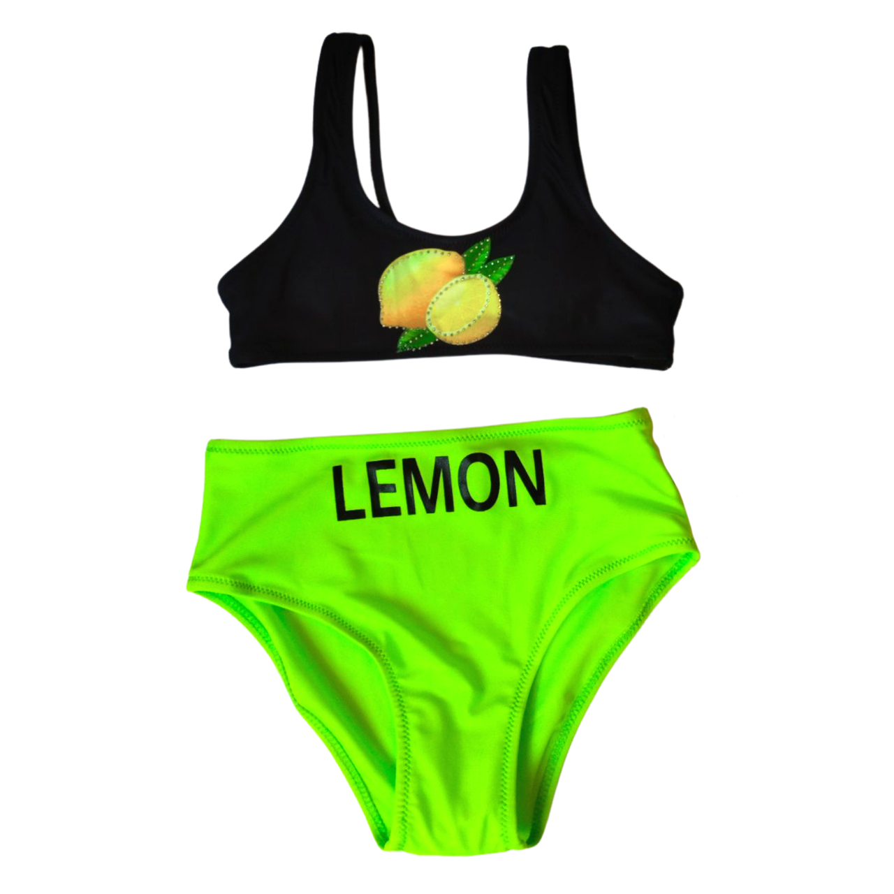 

Яркий подростковый купальник размер 38 Салатовый