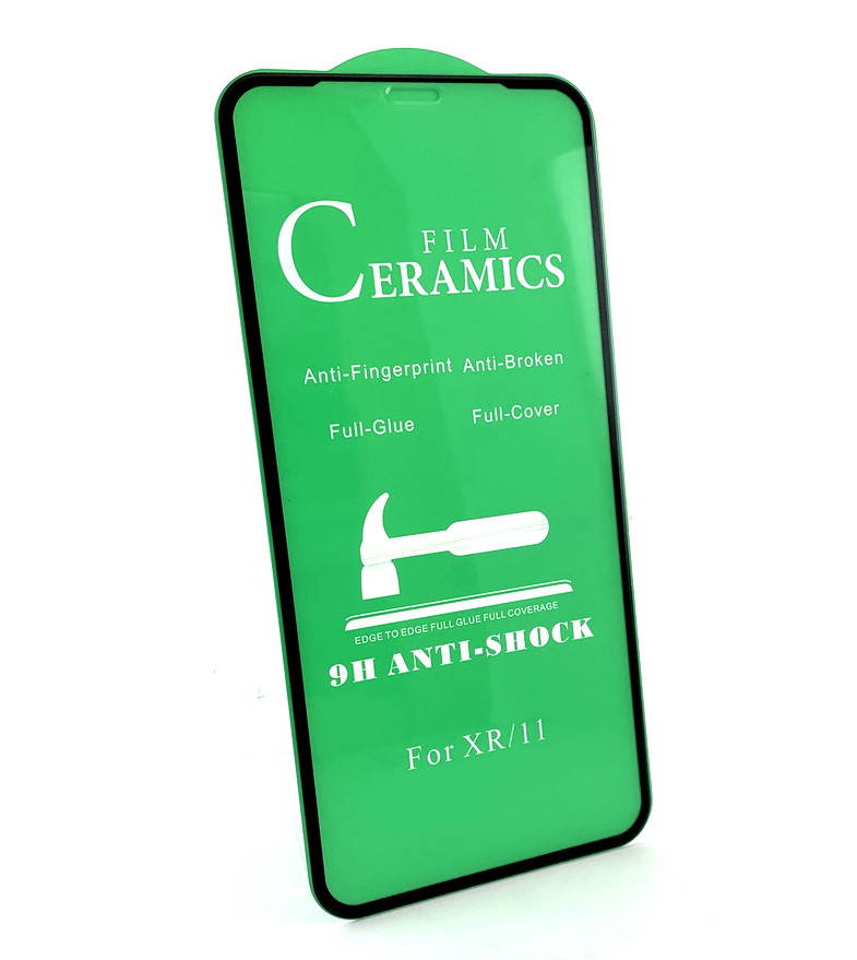 

IPhone Xr, iPhone 11 Защитное стекло Керамик Ceramic Glass Гибкое стекло Black черное, Черный