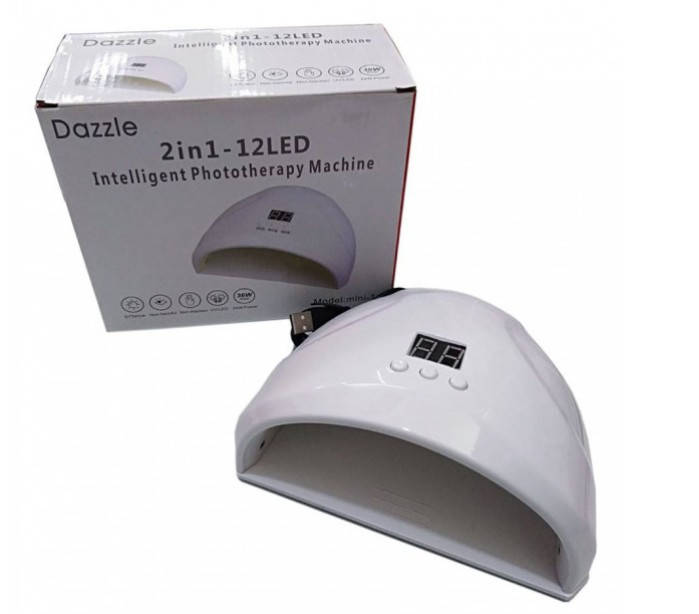 

УФ лампа для гель-лака Dazzle mini-1 36 W для полимеризации, наращивания ногтей White, Белый
